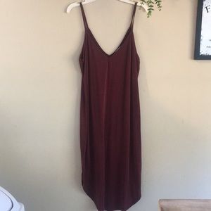Fitted rose mid length dress